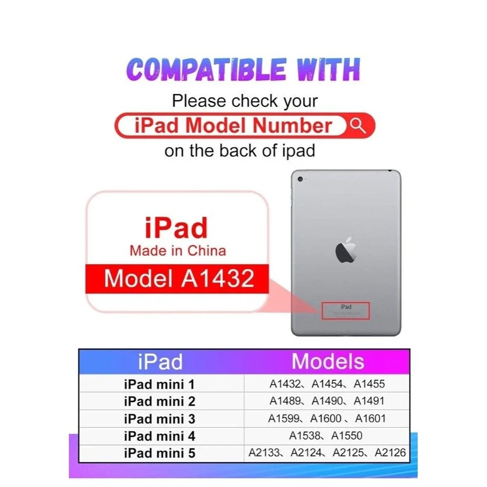 Girls Boys Cute Sun & Moon Case For iPad Mini 1 2 3 4 5 ( 7.9 “)